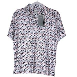 Callaway Golf Shirt Men Fits Like A Medium Americana Patriotic Polo Short Sleeve